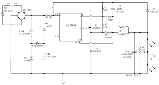 XL5004,XL5004E1,XLSEMI,寬電壓輸入,高效率恒流驅(qū)動(dòng),LED驅(qū)動(dòng),LED日光燈驅(qū)動(dòng),LED球泡燈驅(qū)動(dòng),LED筒燈電源面板燈驅(qū)動(dòng)路燈驅(qū)動(dòng)